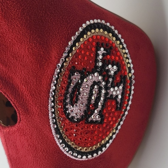 1114- San Francisco 49ers Cuce Shoes Women's Crusader High Heel Bootie NWT - Picture 10 of 14